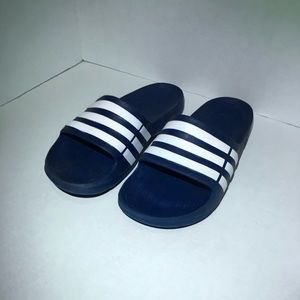 Blue Adidas Slides